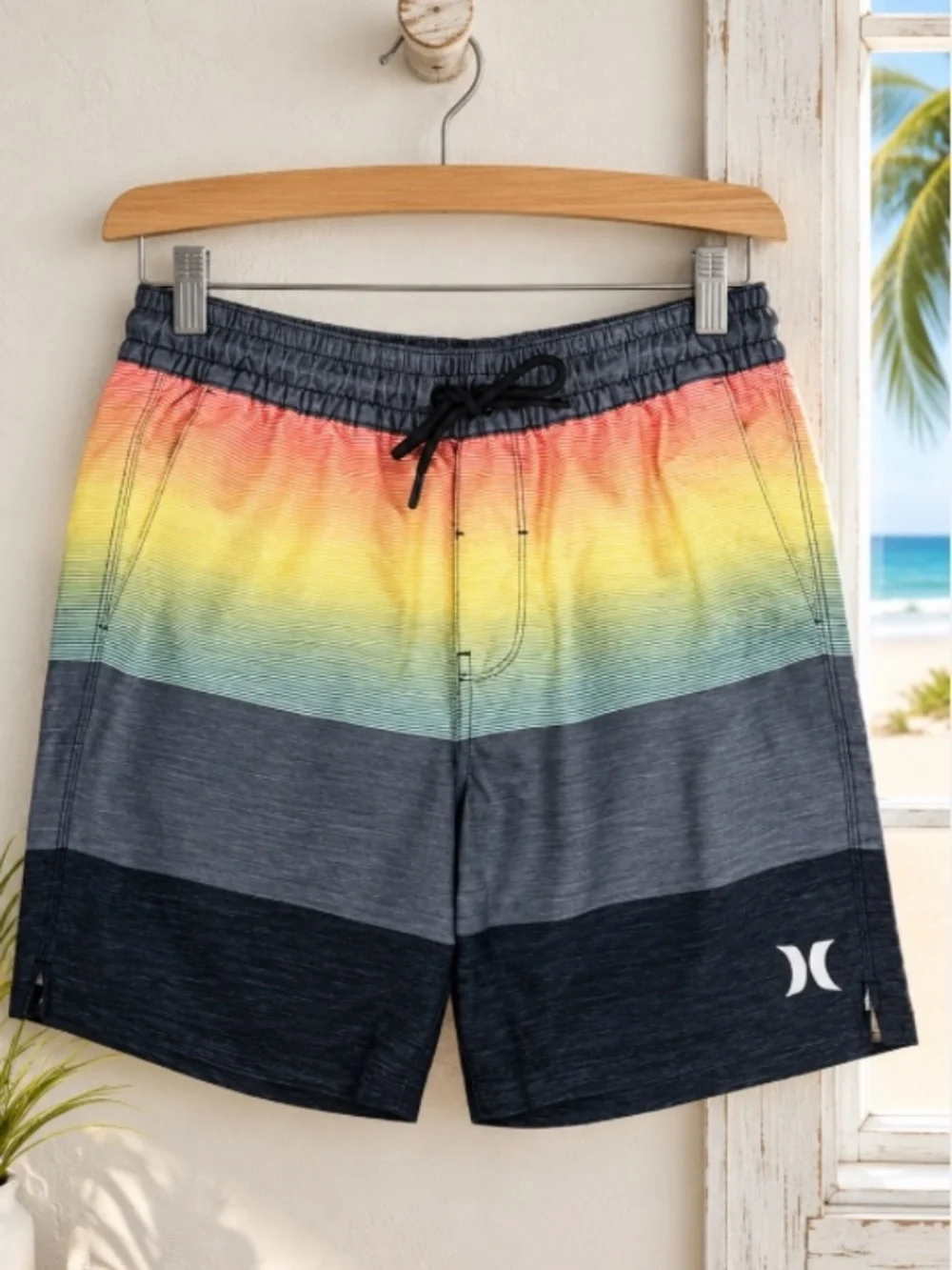 Hurley Men's Color block Swim Volleyball Surf Shorts Size Medium